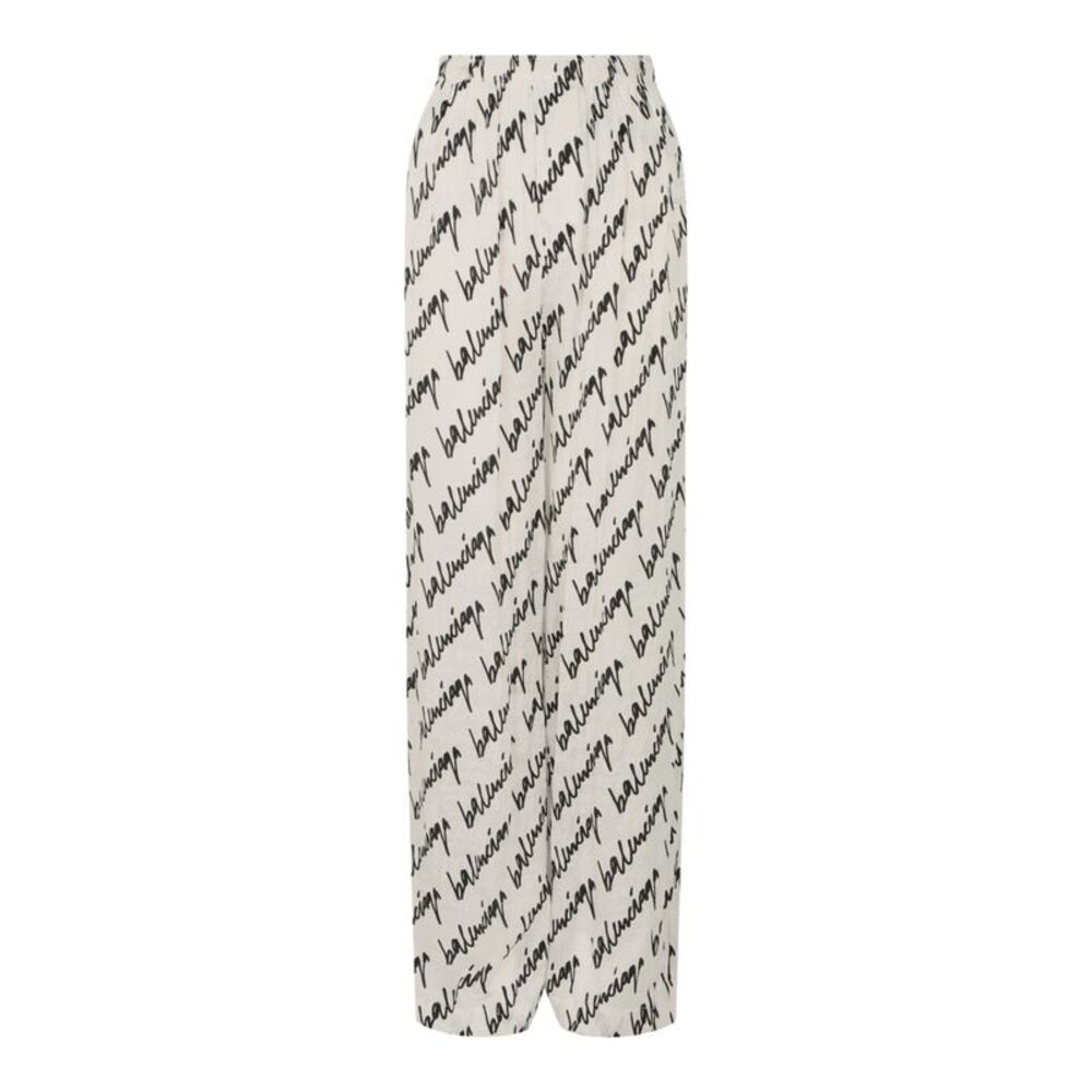 Balenciaga Scribble Silk Jacquard Pajama Pants Multi Womens